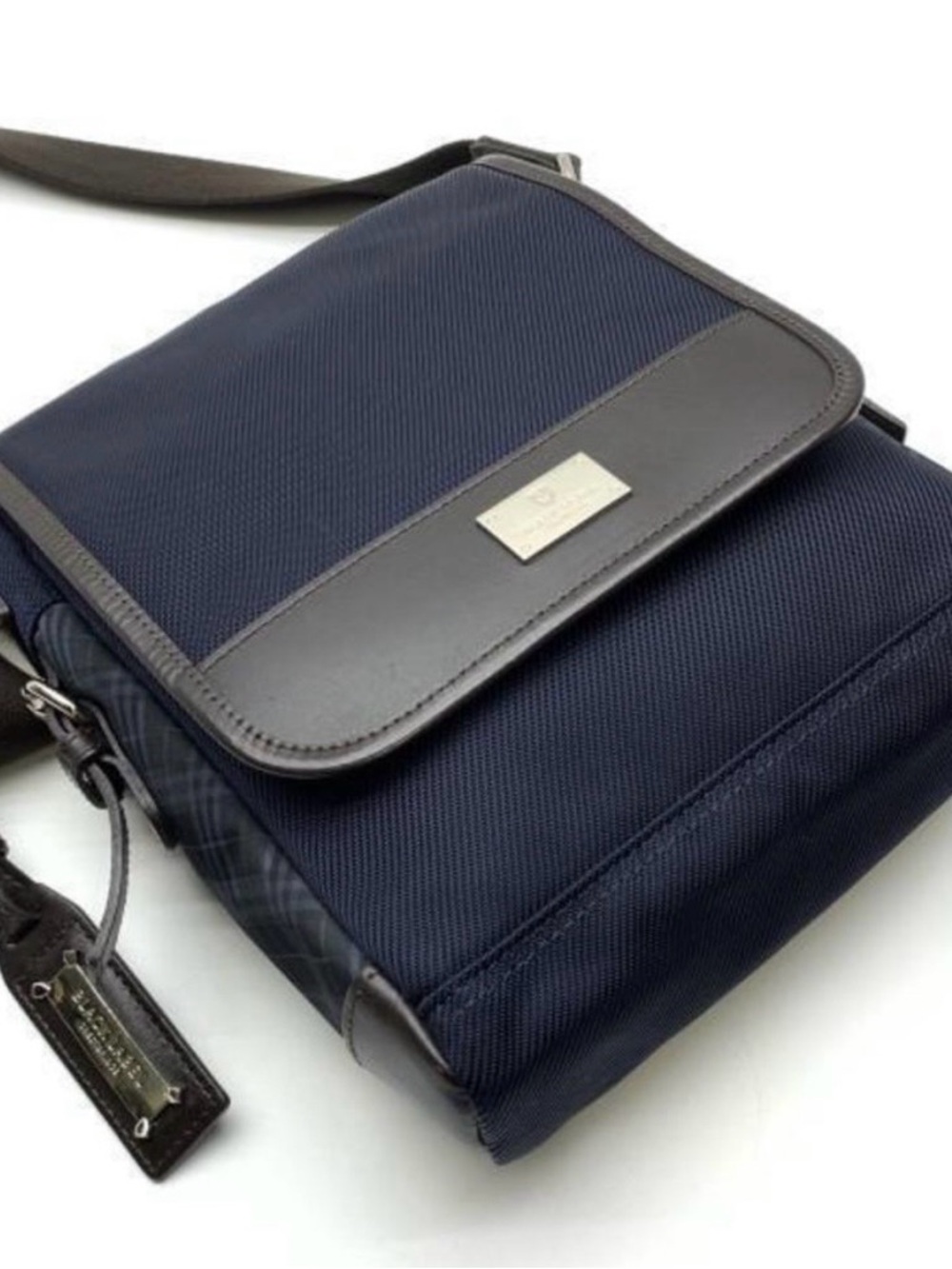 Burberry Navy and Brown Men's Messenger Bag Black Label Japan - Picture 3 of 7